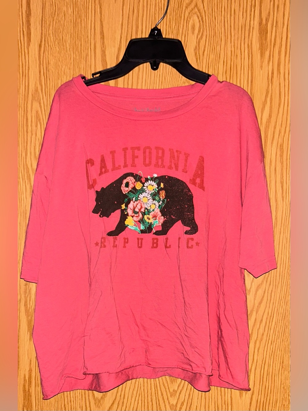 California Republic Floral Bear Short Sleeve Tee - Pink